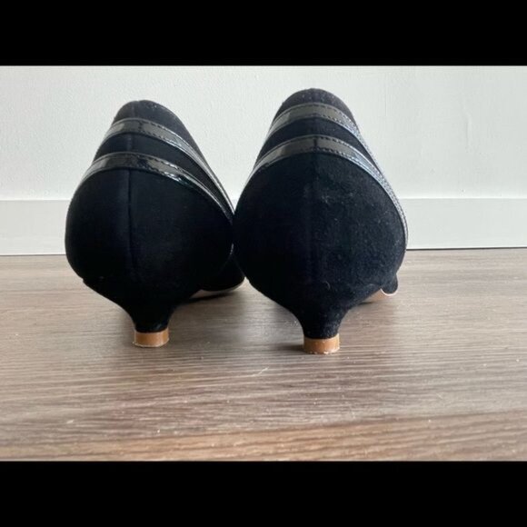 MARC JACOBS Black Suede & Leather Kitten Heel Pointed Toe Size 6 - Picture 3 of 16